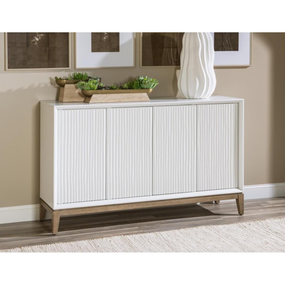 Credenza Dining Storage Cloud White And Desert Oak 6
