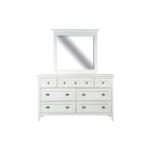 Drawer Dresser with Landscape Mirror Dressers Chalk White and Dovetail Grey 9