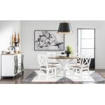 Complete Round Dining Table Dining Tables Dark Oak Tops, Natural White Base, Aged Black Accents 14