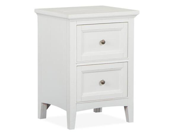 Heron Cove Small Drawer Nightstand Nightstands Chalk White, Dovetail Grey 17