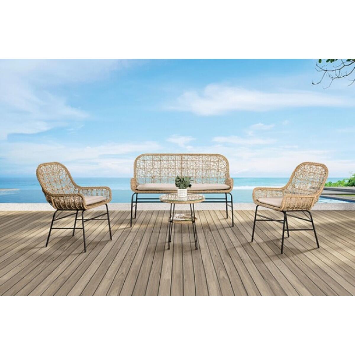 Zalika 4 Pc. Conversation Set Outdoor Sets Cream 5