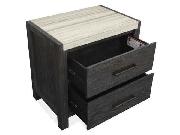 Plum Creek - Black Drawer Nightstand - Image 3