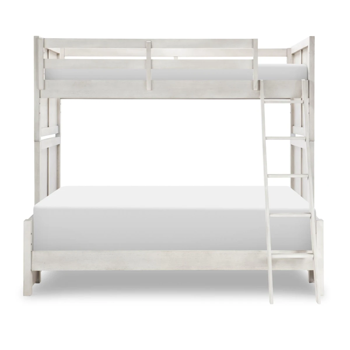 Complete Twin Over Full Bunk Bed Stone Path Gray Finish - Image 6