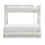 Complete Twin Over Full Bunk Bed Stone Path Gray Finish - Image 6