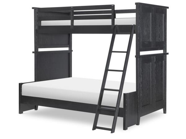 Complete Twin Over Full Bunk Bed Blacksmith Youth Beds Black