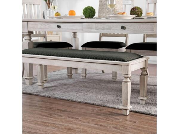 Georgia Bench Chairs & Benches Antique White/Gray