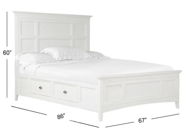 Heron Cove Complete Queen Panel Bed with Storage Rails Beds Beds 9