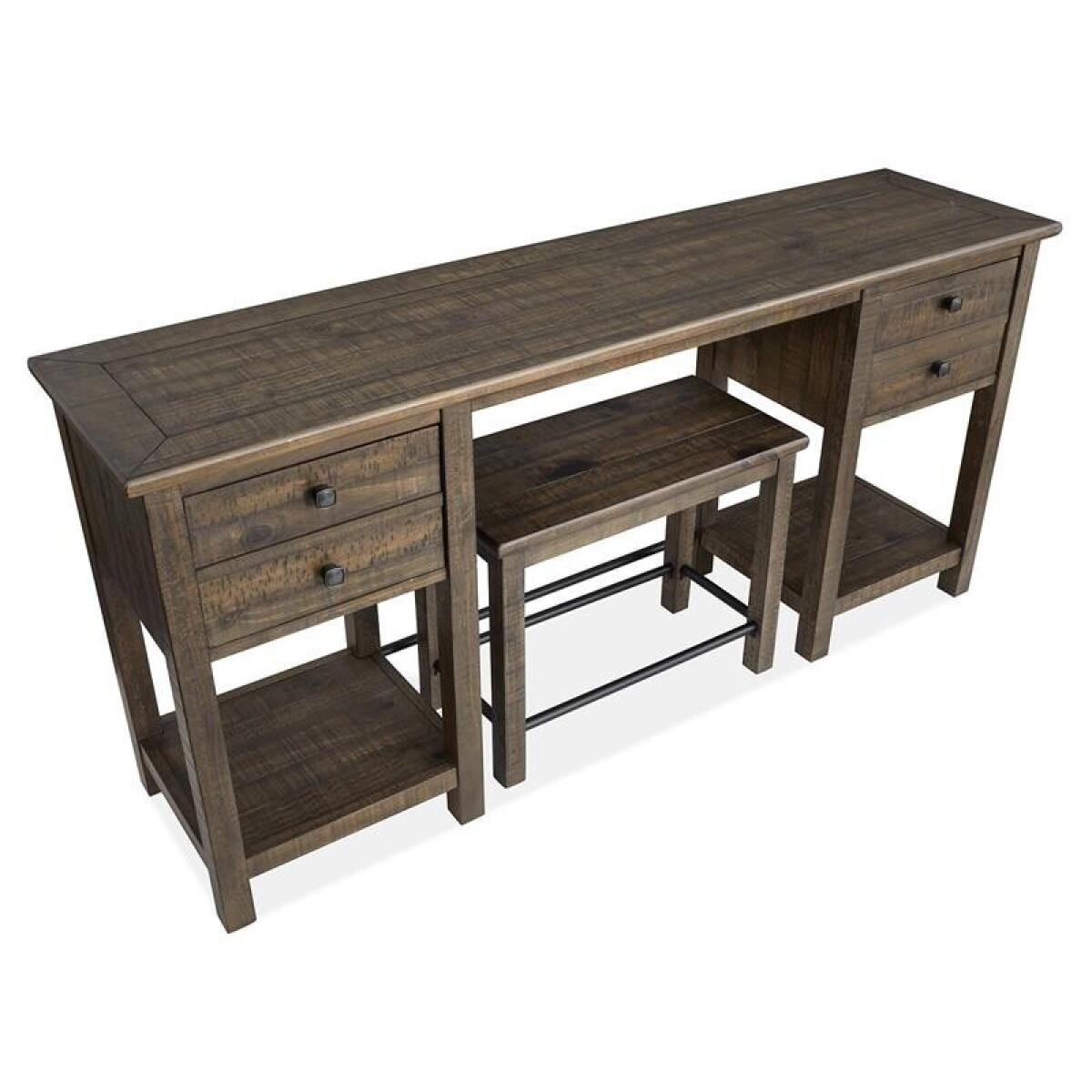 Smithton Rectangular Sofa Table w/1 Stool Sofa Tables Brown 14