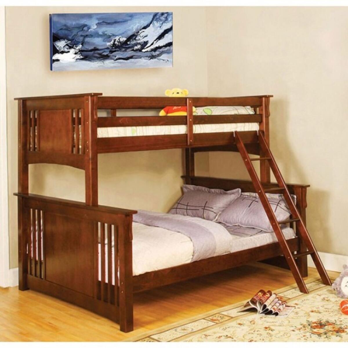 Spring Creek Twin/Full Bunk Bed Youth Beds Brown 5