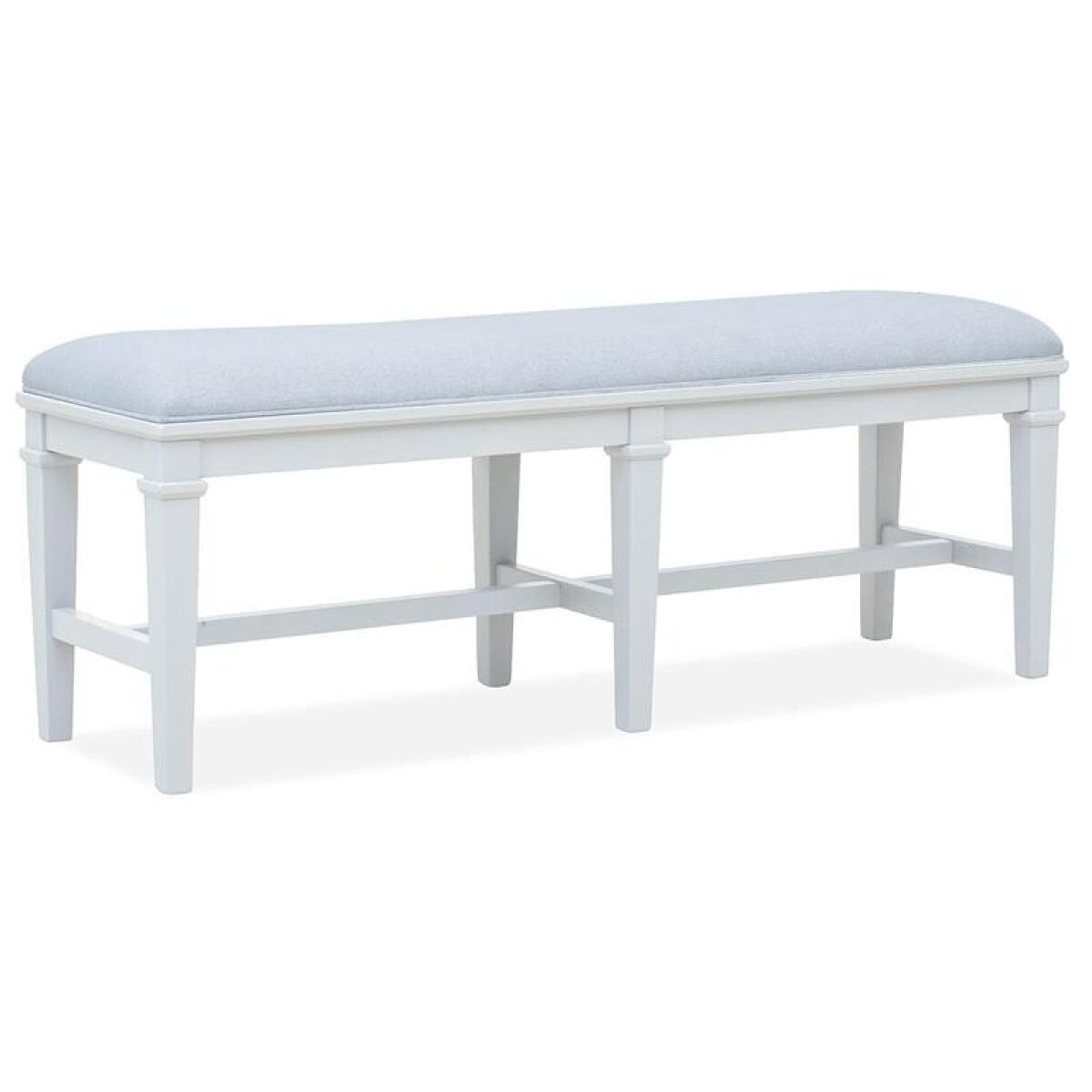 Charleston Bench w/Upholstered Seat – White Chairs & Benches Chairs & Benches 4