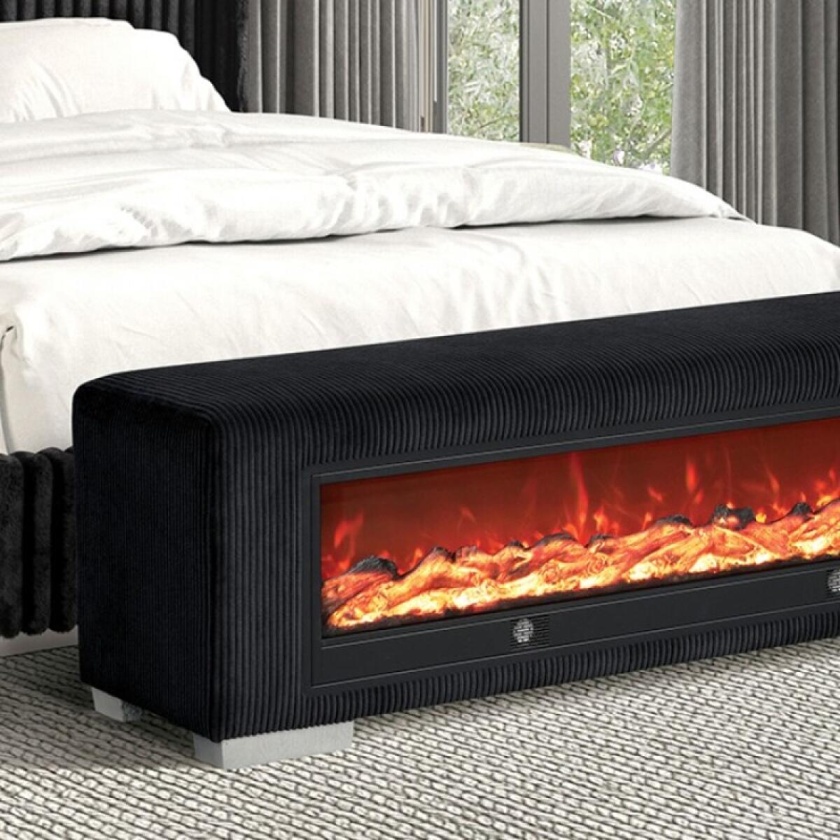 Elnath Bench w/ Visual Wood Log Fireplace - Image 2