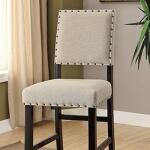 Bronwyn Dining Side Chair w/Upholstered Seat & Back (2/ctn) Chairs & Benches Alabaster, Toasted Nutmeg, Antique Brass w/Pewter Overlay, Baja Natural Fabric