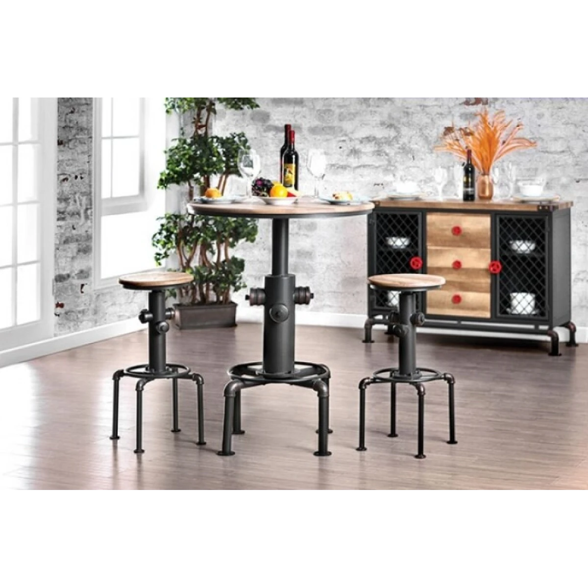 Foskey Bar Table Bar Furniture Antique Black/Natural Tone 5
