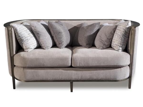 Rensick Pewter Loveseat Loveseats Golden Metal