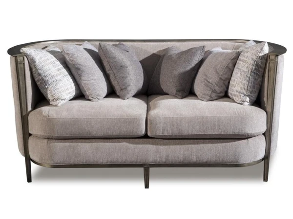 Rensick Pewter Loveseat Loveseats Golden Metal 6
