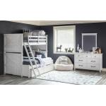 Complete Twin Over Full Bunk Bed White Finish Youth Beds Aged White 14
