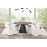 Broager 5 Pc Dining Table Set (Light Gray Caster Chairs) Dining Sets Brown 12
