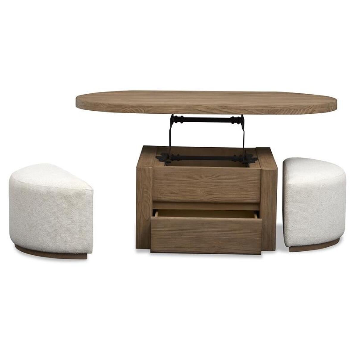 Hayden Lift Top Stg.Cocktail Table w/Casters & 2 Uph.Stools - Image 4