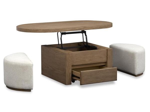 Hayden Lift Top Stg.Cocktail Table w/Casters & 2 Uph.Stools - Image 11