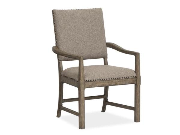 Claremont Dining Arm Chair w/Upholstered Seat & Back (2/ctn) Chairs & Benches Brown