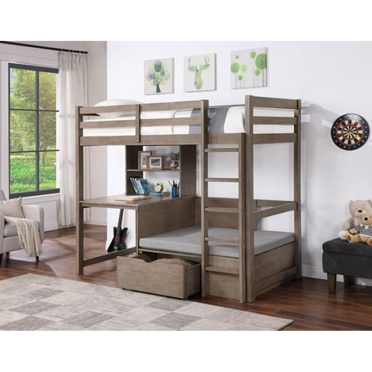 Callistus Twin/Workstation Loft Bed Youth Beds Brown 5