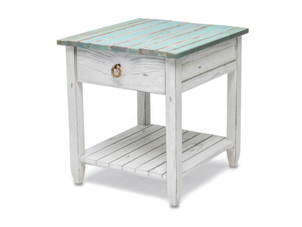 Picket Fence End Table End tables Blue and White