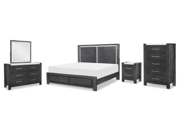 Complete Panel Bed, Queen 5/0, Mirror, Dresser Bedroom Sets Bedroom Sets