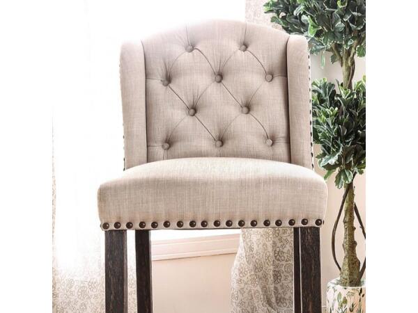 Sania Bar Chair (2/Box) Barstools Antique Black/Beige