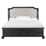 Bellamy B2491-53H Wood Queen Sleigh Bed Upholstered Headboard KD