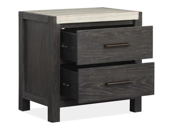 Plum Creek - Black Drawer Nightstand - Image 9