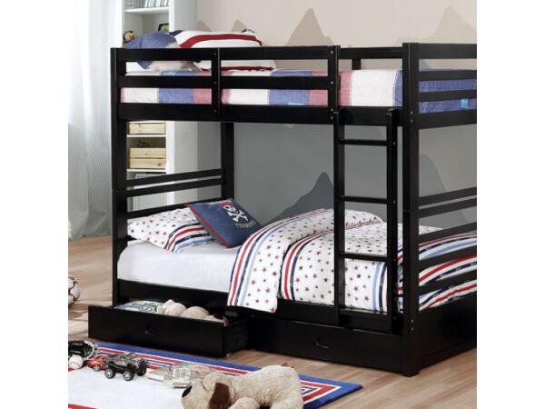 California Twin/Twin Bunk Bed Youth Beds Black