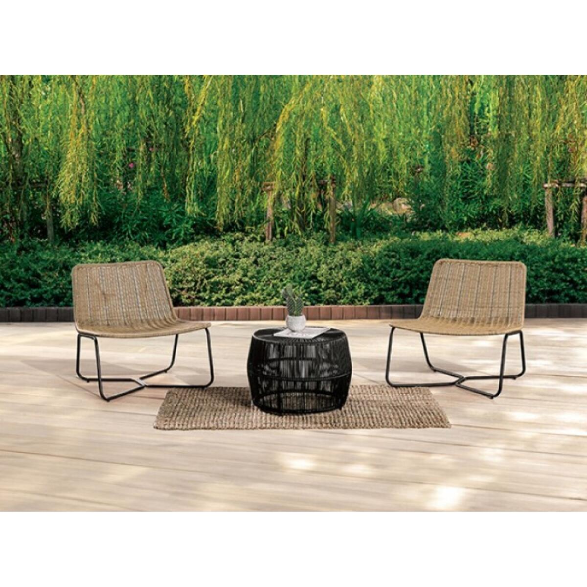 Sarabi 3 Pc. Conversation Set Outdoor Sets Black/Natural 5