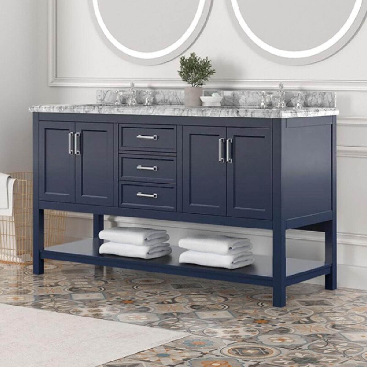 Reston 61" Vanity with Top/ Sink - Image 2
