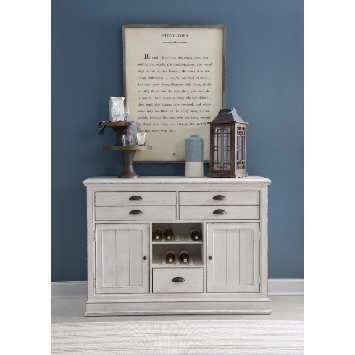 Credenza Dining Storage Aged White 6