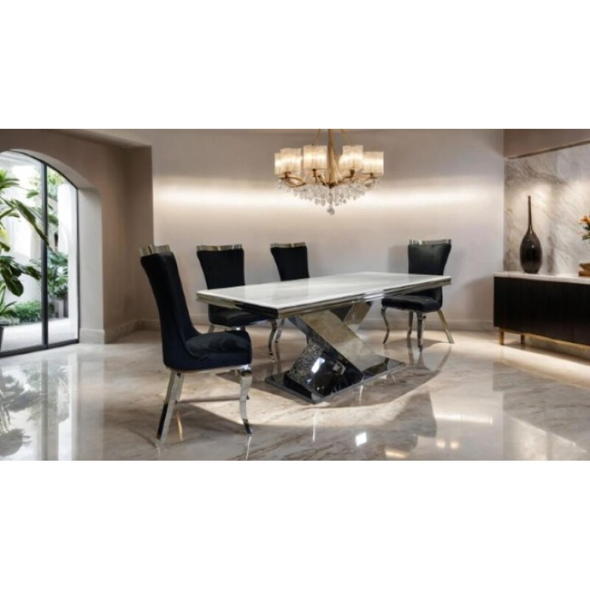 Basilicata Chair, Silver/Black (2/CTN) - Image 3