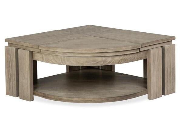 Conrad Pie Shaped Lift Top Cocktail Table w/Casters - Image 8