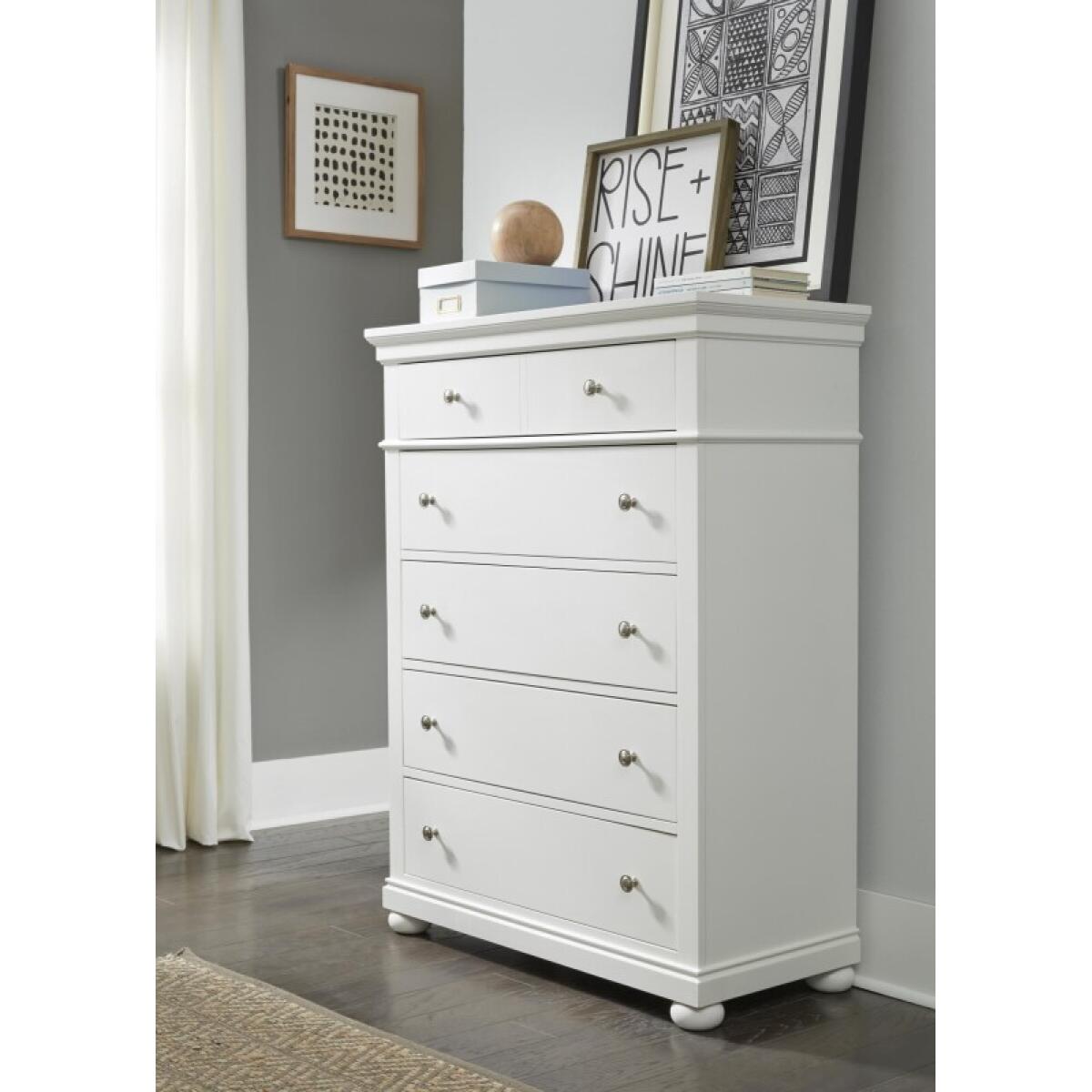 3815 Canterbury 2.0 LK Drawer Chest White Finish - Image 3