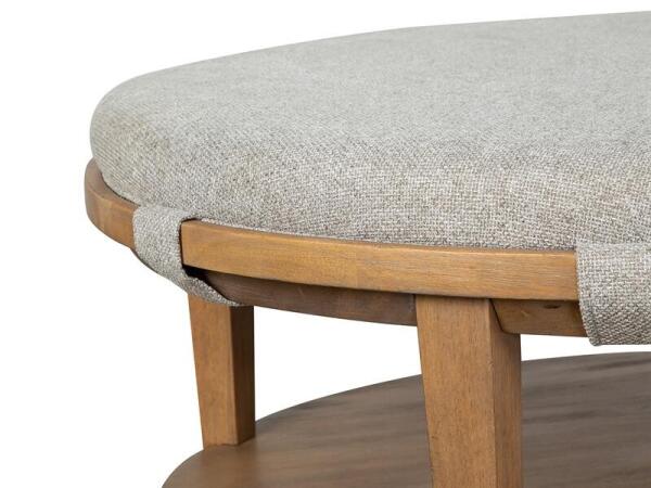 Lindon T5570-45G Round Cocktail Table w/Grey Uph. Top & Casters - Image 3