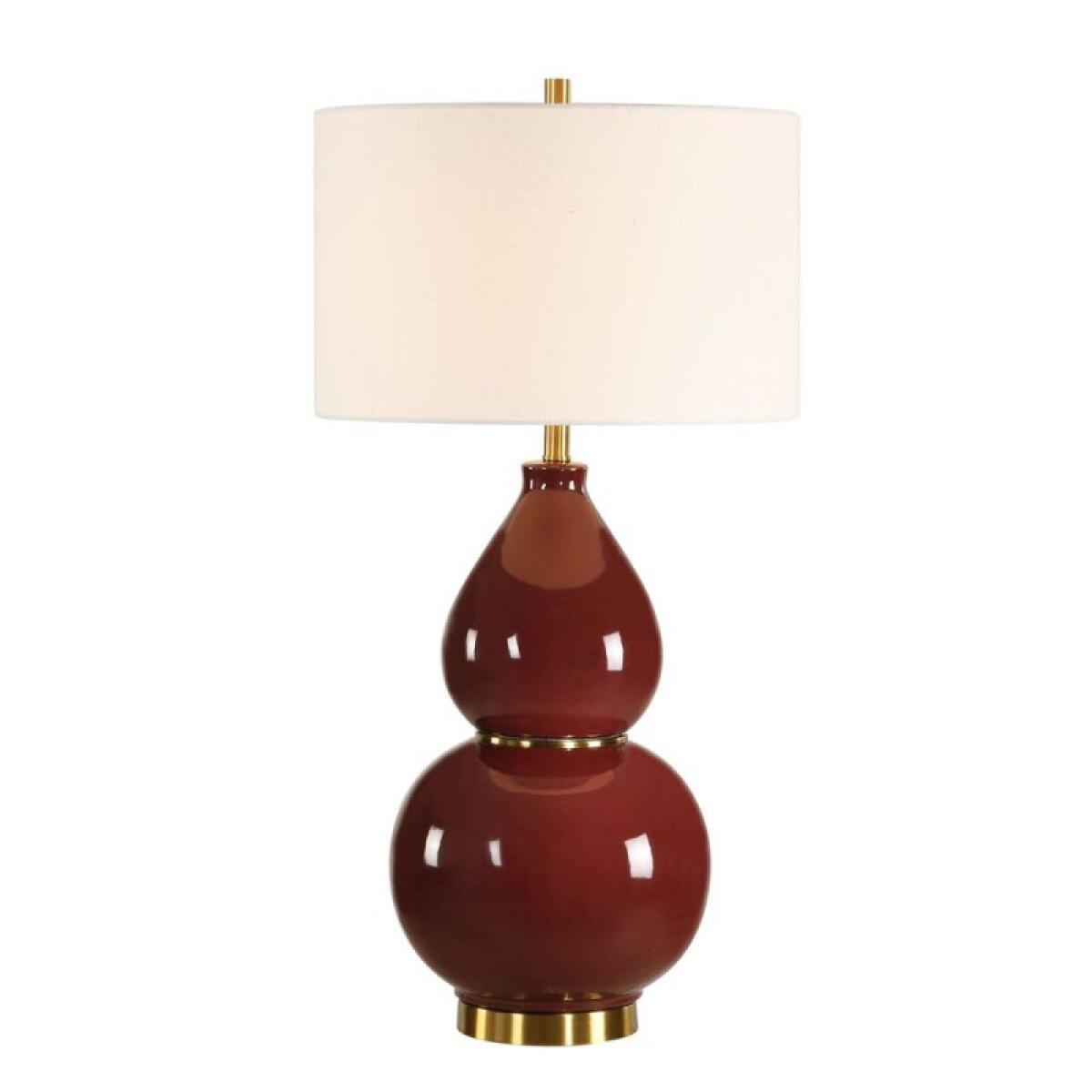 5a717a234162eeb72a15a4bef5f53720 Gourd Table Lamp, Burgundy - Image 1