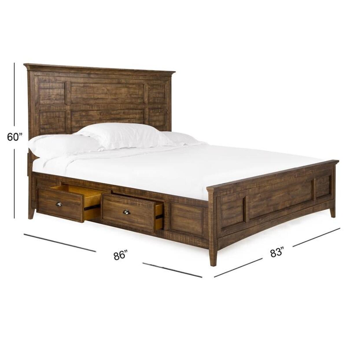 Bay Creek Complete King Panel Bed with Storage Rails - Image 4