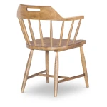 Spindle Back Arm Chair W. Handle Cut Out Chairs & Benches Barnwood Oak 11