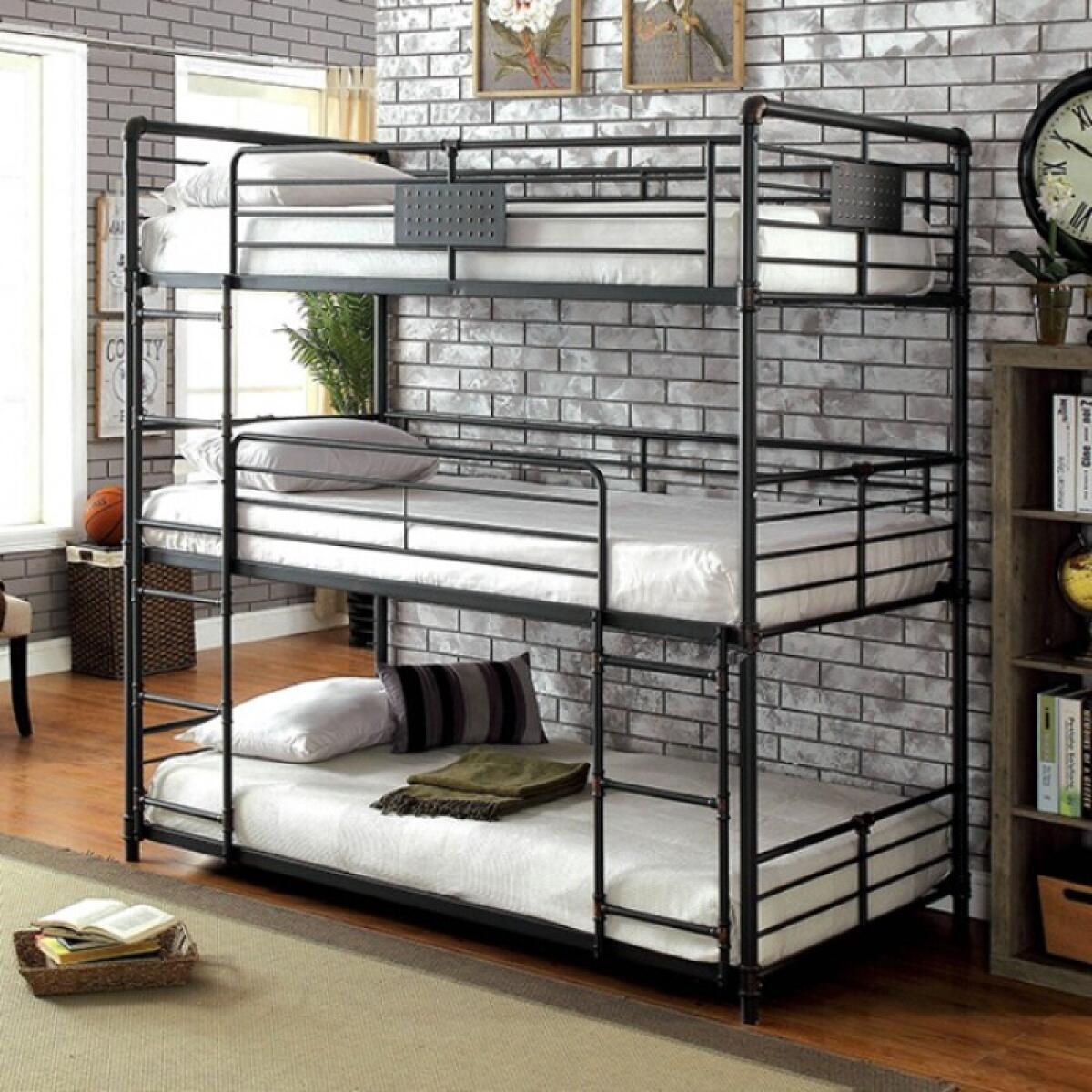 Olga Twin/Twin/Twin Bunk Bed Youth Beds Antique Black 5