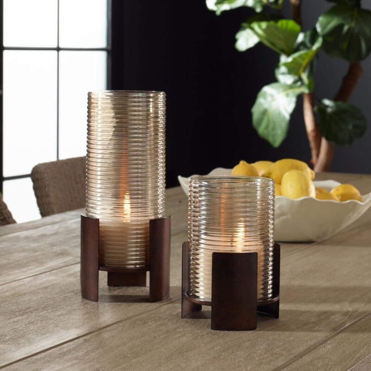 Fluted Fire Candleholders, S/2 - Image 3