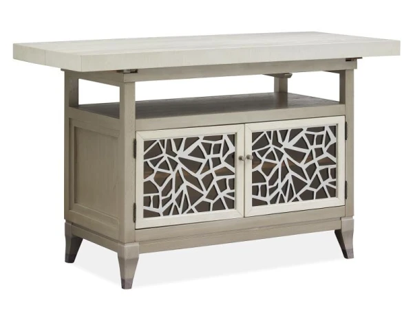 Lenox Wood Rectangular Counter Table Base KD Dining Table Bases Cream