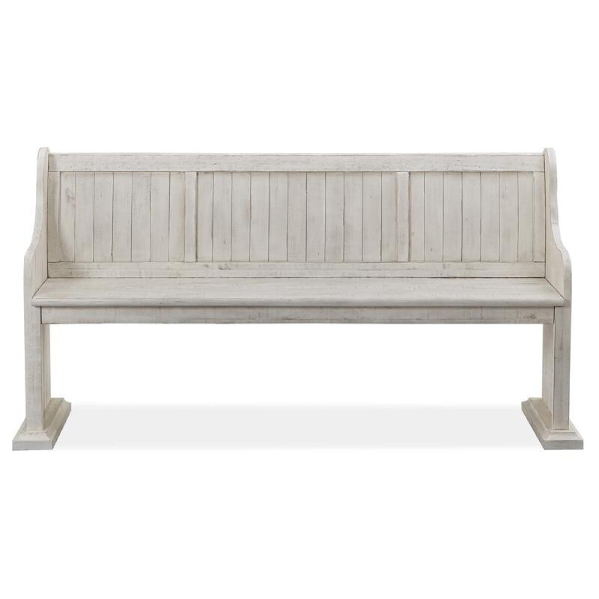 Bronwyn Bench w/Back Chairs & Benches Alabaster, Toasted Nutmeg, Antique Brass w/Pewter Overlay, Baja Natural Fabric 5