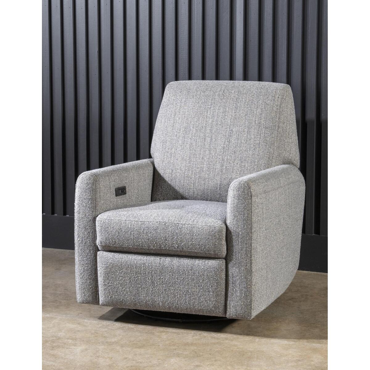 Tweed Glider Rocker P1 Swivel Glider - Shown In Natural Tweed – Seymour's Furniture ...