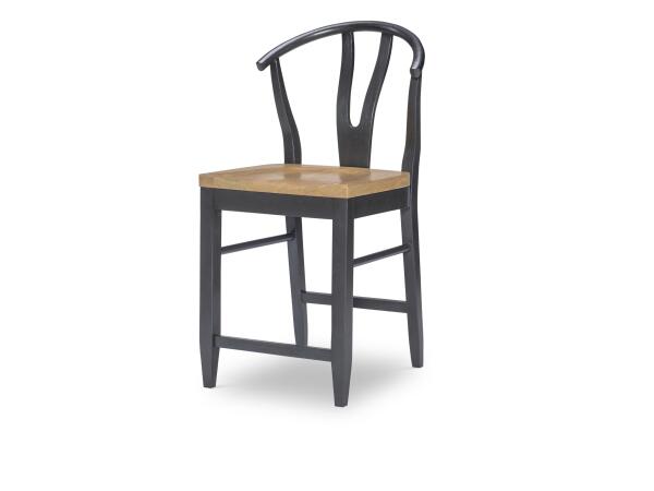 Wishbone Back Counter Height Chair Black Chairs & Benches Black