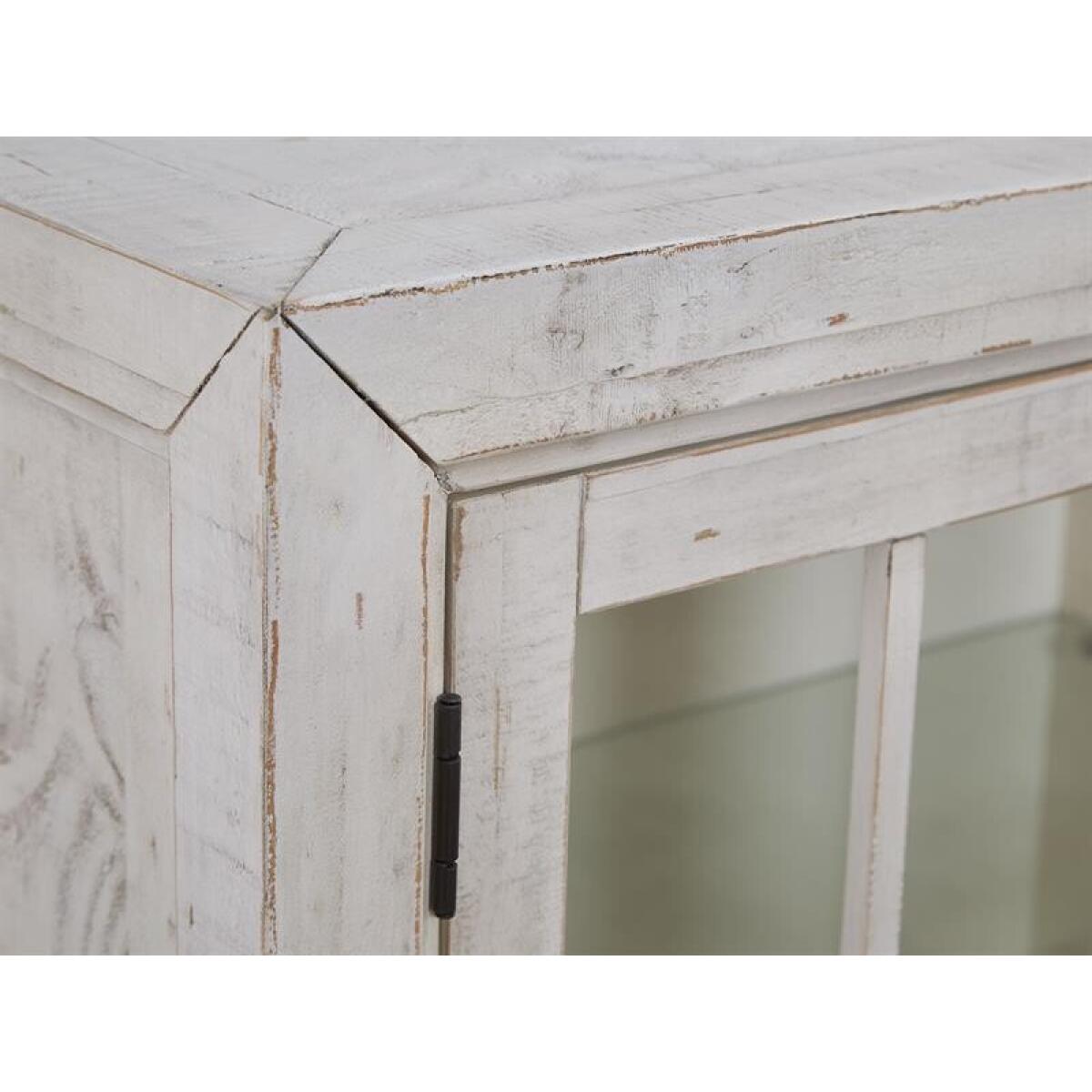 Bronwyn Buffet Curio Dining Storage Alabaster, Toasted Nutmeg, Antique Brass w/Pewter Overlay, Baja Natural Fabric 7