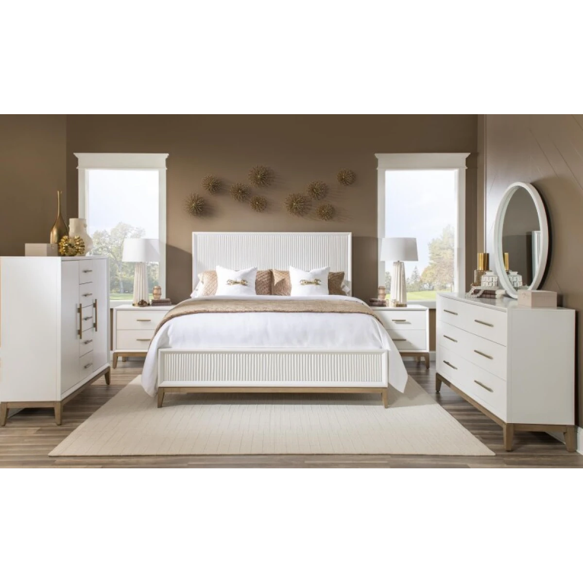 Complete Sculpted Panel Bed Queen 5/0 Beds Beds 7