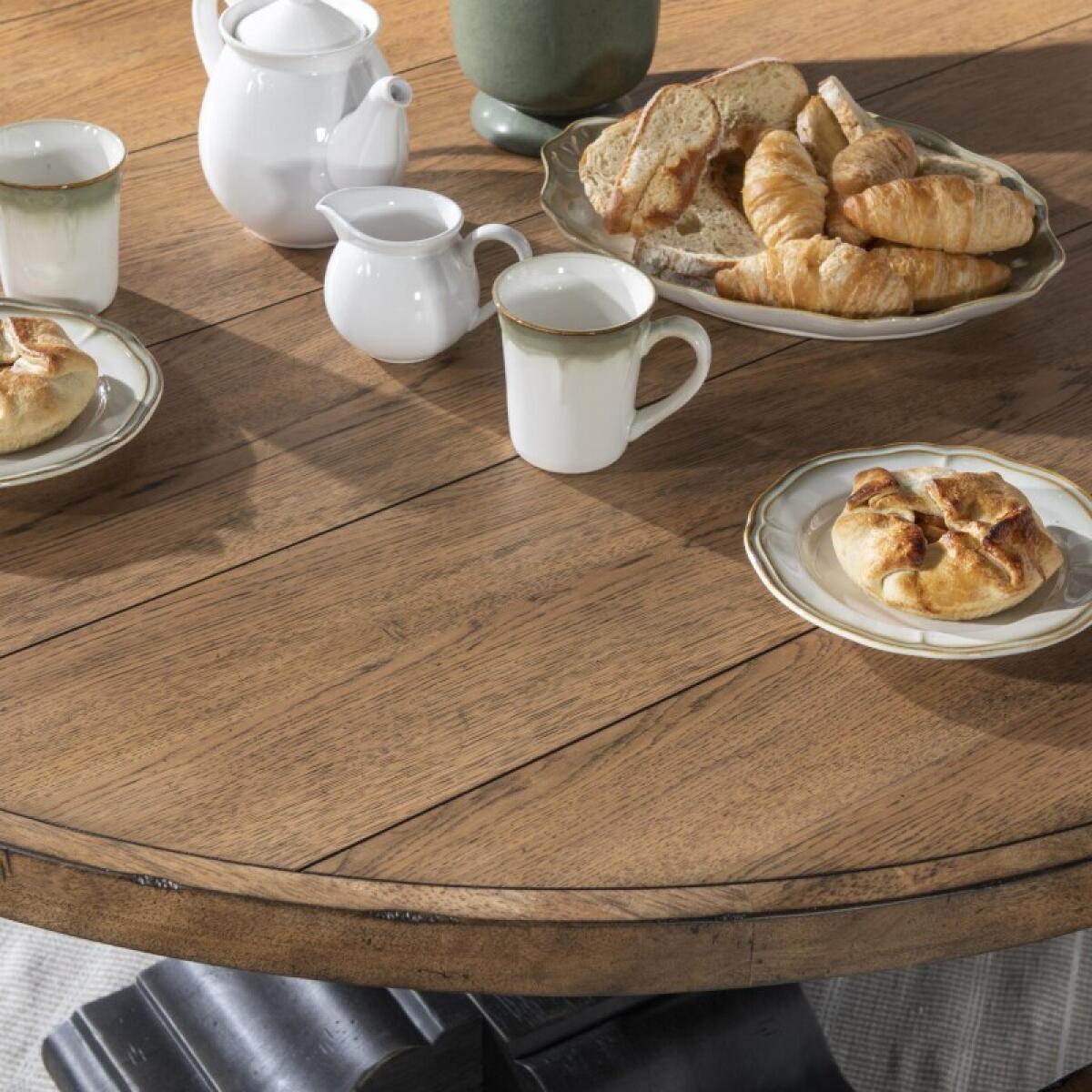 Round Dining Table Complete Dining Tables Barnwood Oak And Kettle Black 7